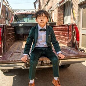 Appaman Green Velvet Blazer for Kids